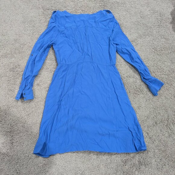 Maeve Anthropologie Lene Blue Faux Wrap Dress Small - Picture 7 of 10